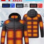 Men’s & Women’s USB- Smart Heated Jacket – Electric Heating System with Adjustable Temperature, Hooded Winter Warm Coat for Outdoor Sports, Fishing, Machine Washable (USB Power Source Not Included) – Ideal for cold weather & for both
