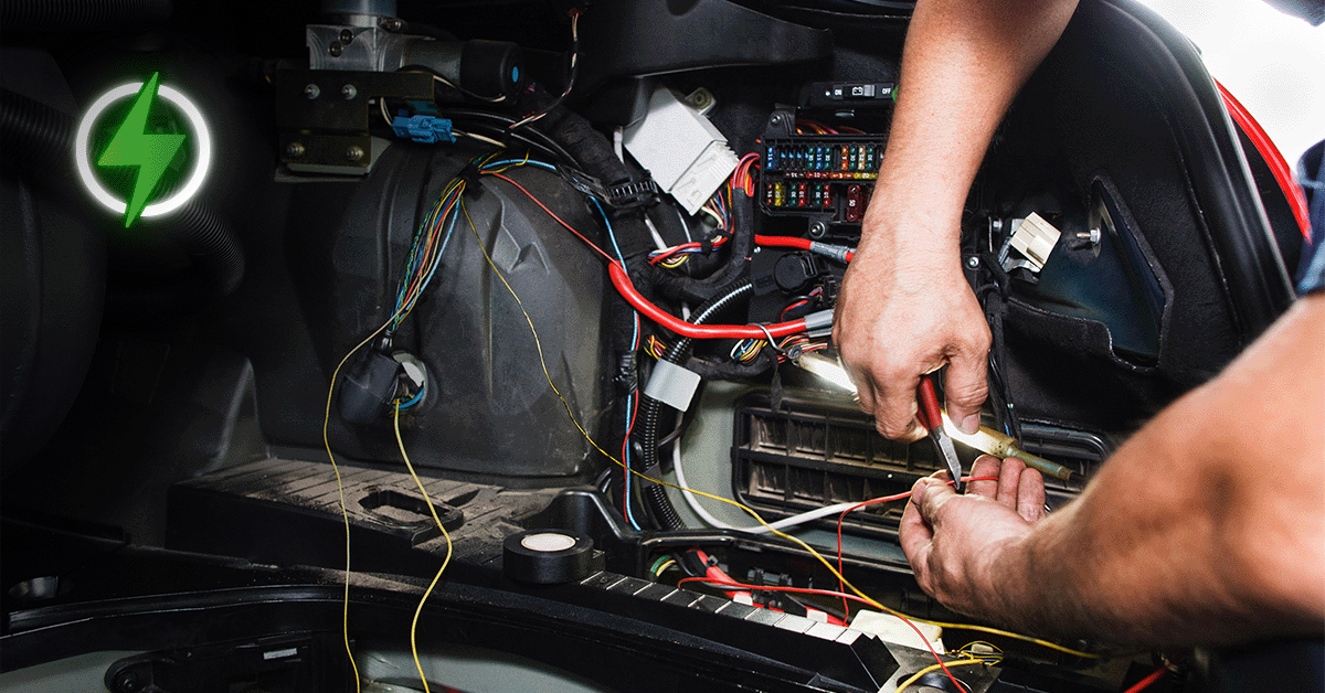 Automotive electrical repair and troubleshooting concept image