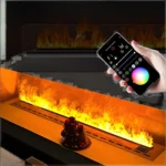 Modern 3D Water Vapor Fire Steam Design Insert Indoor Metal Steel Remote Control Hotel Villa Apartment Living Room Dining Room