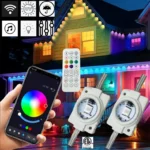 APP Control RGB LED Permanent Outdoor Eaves Light Smart Lighting Remote Voice Control bluetooth Holiday Decoration(72pcs/pack)