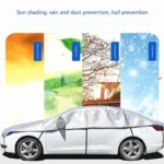 1pc All-Weather Half Car Body Cover – Waterproof, Dustproof, UV & Snow Resistant for Sedans, Protects Windshield and Roof
