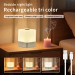 RGB 16 Colors & 3 Colors Rechargeable Touch Night Light Dimmable Desktop Night Lamp Portable Bedside Lamp Room Decor Mood Light