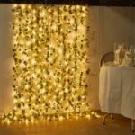 Flower Green Leaf String Lights Artificial Vine Fairy Lights Battery Powered Christmas Tree Garland Light for Weeding Home Decor