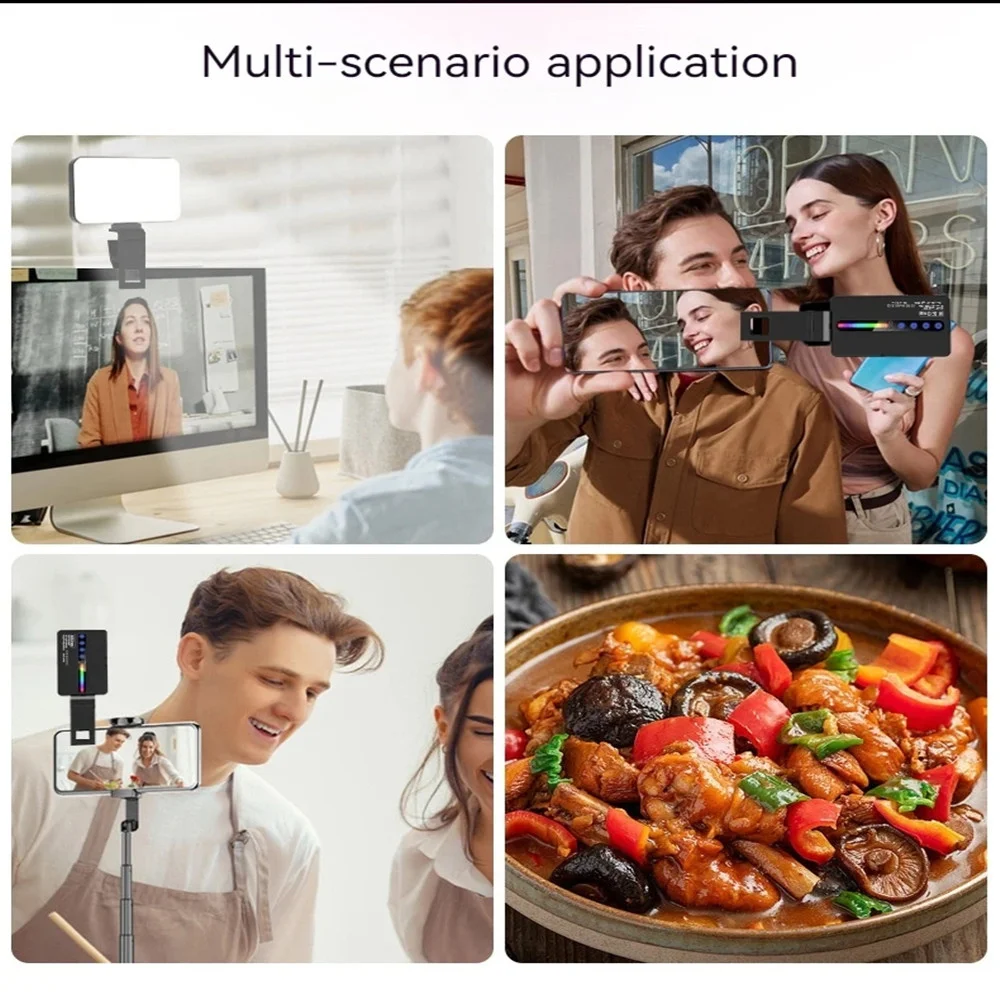 Roreta RGB LED Video Light Photography Fill Camera Lighting Panel 2700-6500K LCD Display Cold Shoe For Vlog Live Streaming DSLR - Image 5