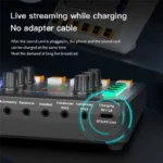B50B-M8 Sound Card Live Broadcast Audio Interface Podcasting Device Caster With Premium Mic Preamplifier Sound Card Easy To Use