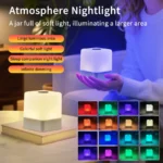 RGB 16 Colors & 3 Colors Rechargeable Touch Night Light Dimmable Desktop Night Lamp Portable Bedside Lamp Room Decor Mood Light