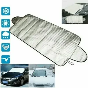 Windshield frost cover on a car