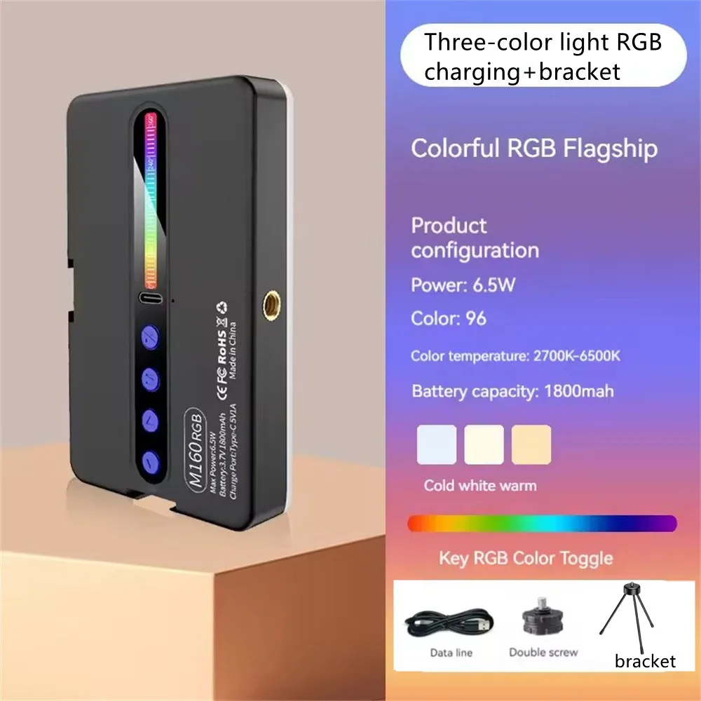 Roreta RGB LED Video Light Photography Fill Camera Lighting Panel 2700-6500K LCD Display Cold Shoe For Vlog Live Streaming DSLR - Image 7