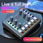 Podcast equipment set, audio interface, with BM-800 condenser microphone, DJ mixer, podcast microphone set for podcast,streaming