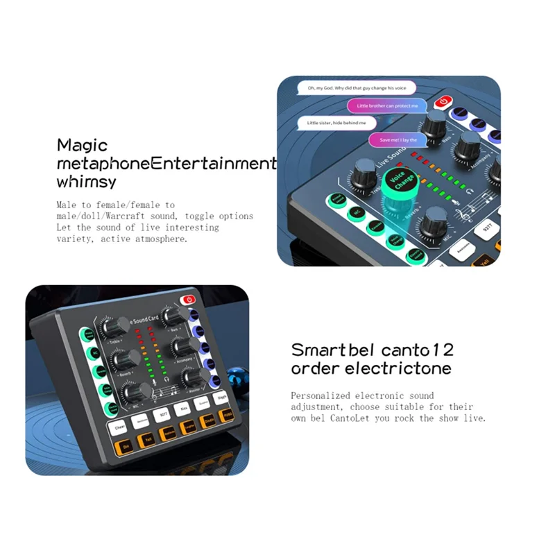 B50B-M8 Sound Card Live Broadcast Audio Interface Podcasting Device Caster With Premium Mic Preamplifier Sound Card Easy To Use - Image 5
