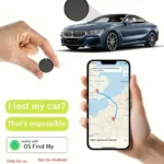 GPS Tracking Device for Cars, Pets & More – Real-Time Location Finder with iOS Compatibility, Long-Lasting Button Battery