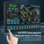 Sound Card Podcast Microphone Sound Card Microphone Sound Mixer live Sound Card Audio Mixing Console Amplifier for Livestreaming
