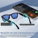 Hot GS05 Smart Glasses For Men 2 in 1 UV Protection Portable Polarized Anti-blue light Black Frame White Lenses Music Sunglasses