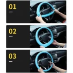 Anti-Slip Silicone Steering Wheel Cover – Universal Fit, Soft & Odorless Fits 14”/15” Wheels, Durable & All-Season