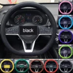 Car Universal Silicone Steering Wheel Cover Elastic Glove Cover Texture Soft Multi Color Auto Decoration DIY Accessories