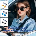 Hot GS05 Smart Glasses For Men 2 in 1 UV Protection Portable Polarized Anti-blue light Black Frame White Lenses Music Sunglasses
