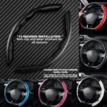 Universal Non-Slip Carbon Fiber Car Steering Cover Steering Wheel Booster Cover for Car Anti-skid Accessories