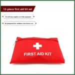 13-Piece Set First Aid Kit: Portable Emergency Kit for Outdoor Wilderness Survival, Home & Travel, with Wound Care Supplies