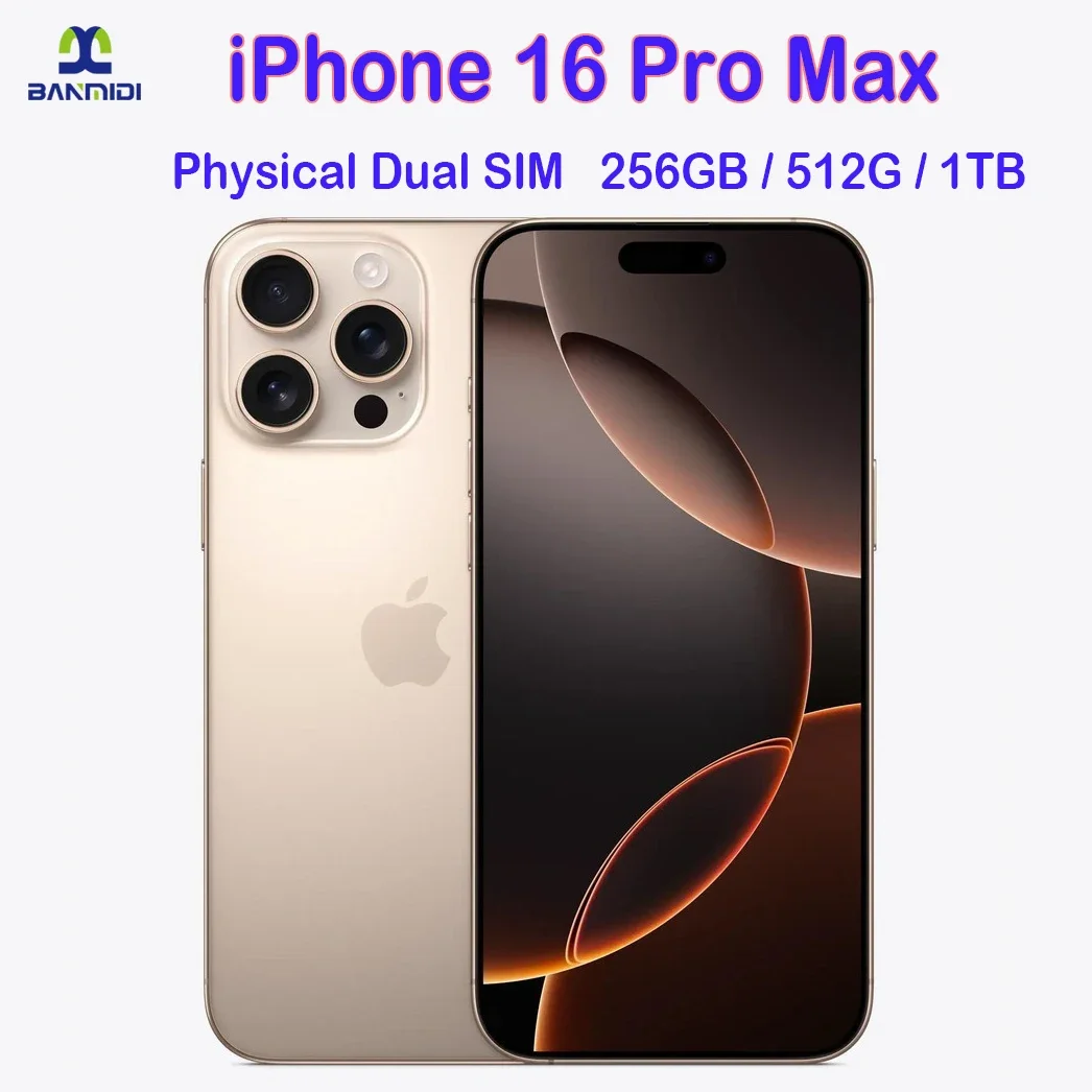 iPhone 16 Pro MAX 6.9" Physical Dual SIM Cell Phone 5G Original Smartphone Chinese Version