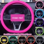 Car Universal Silicone Steering Wheel Cover Elastic Glove Cover Texture Soft Multi Color Auto Decoration DIY Accessories