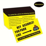 50pcs/pack 9*5.4cm 3.5*2.1inch Car Truck Motorcycle Bad Parking Messy Parking Business Card Card Funny Funny Parking Card Parking Irregular Reminder Warning Prank Card