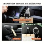 4 Packs Blinking Car Mini Hooks, Decorative Self Adhesive Wall Hooks, Rhinestone Mini Car Hooks On Dashboard For Hats, Towels, Keys, Headphone Cords