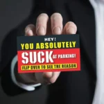 50pcs Bad Parking Business Cards, 2×3.5 Inch Bad Parking Notes Funny Labels, Multi Reasons Hilarious Parking Violation Cards