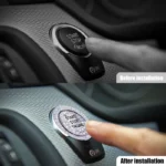 2Pcs/set Trim Ring Sticker Car Interior Starter Switch Button Ignition Device Decor Keys Protection Cover Diamond Bling Stickers