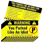 Hot sale 50 Pcs Bad Parking Cards You Parked Like An Idiot Funny Cardboard Parking Violation Cards With Multi Violation Reasons