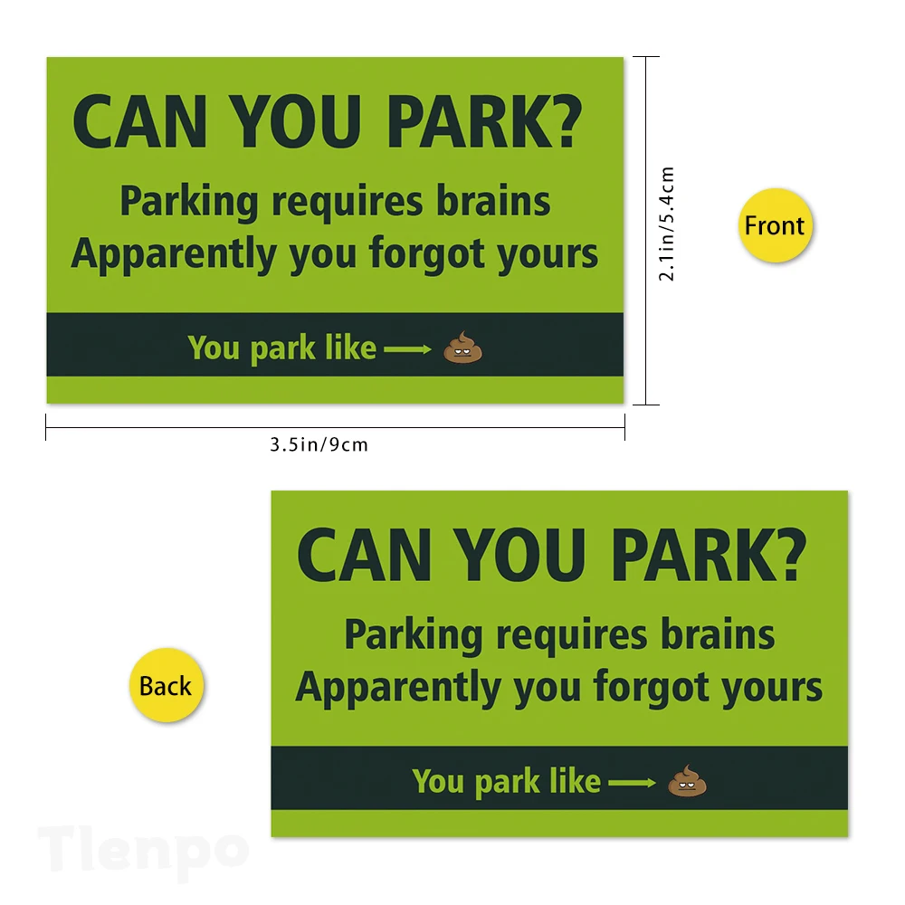 50pcs Humourous Parking Cards "Can You Park?" 3.5 x 2 inch, prank funny cards, offending funny cards, mini portable prank ca - Image 2