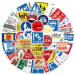 10/30/50pcs Japan Warning Parking Stickers Stop Banning Sign LOGO Decals Waterproof DIY Laptop Wall Cute Decal Sticker Packs