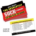 (Pack Of 50)Bad Parking Cards  You Parked Like An Idiot Business Cards 3.54″x1.97″ For Funny Parking Violation Prank Notice Gag