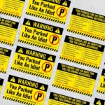 50PCS Funny Bad Parking Cards You Parked Like An Idiot Funny Cardboard Parking Violation Cards with Multi Violation Reasons