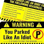 50 Pieces Bad Parking Cards You Parked Like An Idiot Funny Cardboard Parking Violation Cards With Multi Violation Reasons