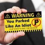Funny Parking Violation Cards, You Parked Like An Idiot Cards Bad Parking Cards,  TP Punishing Prank Decorative Label, 100pcs