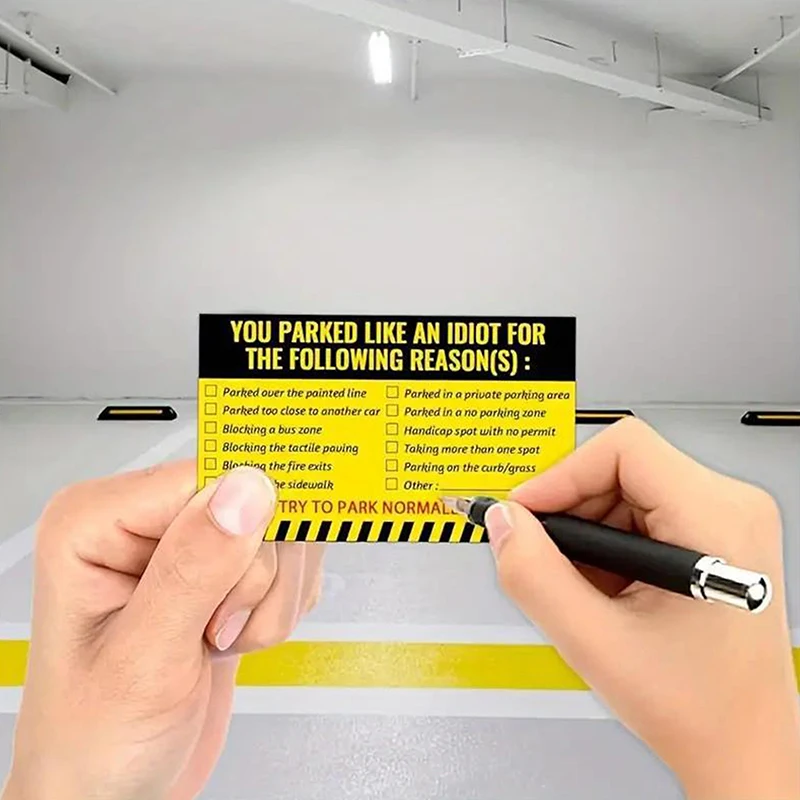 50PCS Bad Parking Cards You Parked Like An Idiot Funny Cardboard Parking Violation Cards With Multi Violation Reasons - Image 3