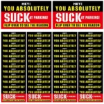 50Pcs Bad Parking Cards, You Absolutely Suck At Parking Cards, Bad Parking Cards Parking Violation Tickets Funny Hilarious Prank