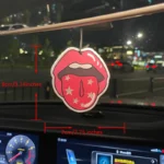 Car Aromatherapy Perfume Air Freshener Japanese Cartoon Animation Rearview Mirror Fragrance Pendant Toilet Air Vent Pink Lips