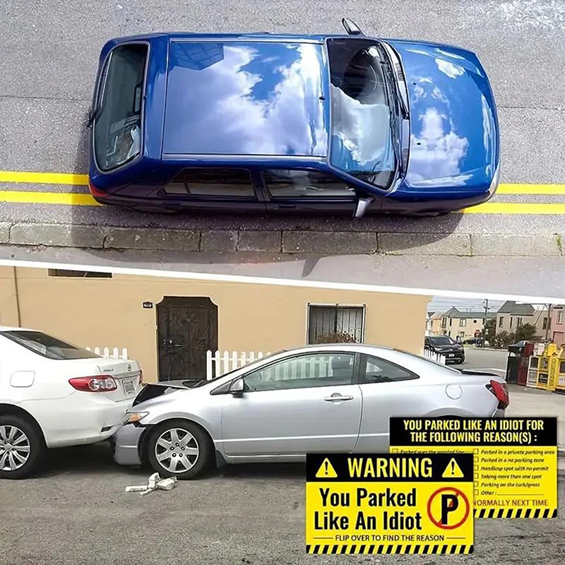 50Pieces Bad Parking Cards You Parked Like An Idiot Funny Cardboard Parking Violation Cards With Multi Violation Reasons - Image 3
