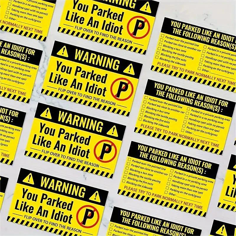 50PCS Bad Parking Cards You Parked Like An Idiot Funny Cardboard Parking Violation Cards With Multi Violation Reasons - Image 6