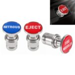 1pc Aluminum Panic Button with Fire Missiles Eject – Dustproof, Plug & Play Design – Durable Car Interior Trim Upgrade for 12V Cars – Universal Fit