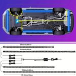 4pcs Car Underglow Neon Accent Strip Lights RGB 8 Color Sound Music Function And Wireless Remote Control Underbody Light Strips For Car SUV Truck
