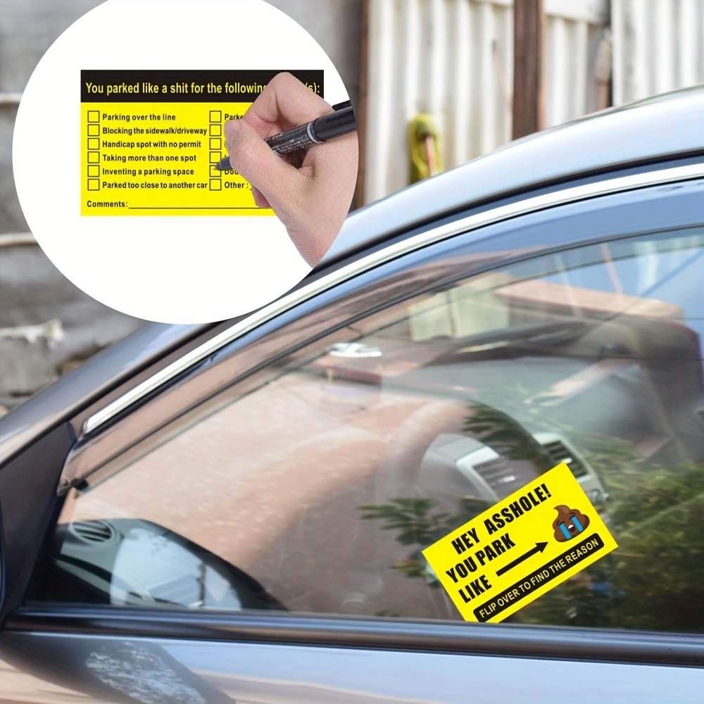50pcs/pack 9*5.4cm 3.5*2.1inch Car Truck Motorcycle Bad Parking Messy Parking Business Card Card Funny Funny Parking Card Parking Irregular Reminder Warning Prank Card - Image 5
