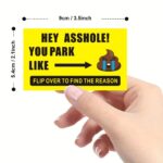 50pcs/pack 9*5.4cm 3.5*2.1inch Car Truck Motorcycle Bad Parking Messy Parking Business Card Card Funny Funny Parking Card Parking Irregular Reminder Warning Prank Card