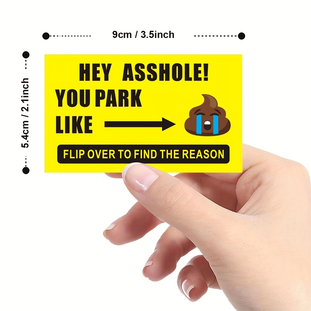 50pcs/pack 9*5.4cm 3.5*2.1inch Car Truck Motorcycle Bad Parking Messy Parking Business Card Card Funny Funny Parking Card Parking Irregular Reminder Warning Prank Card - Image 2