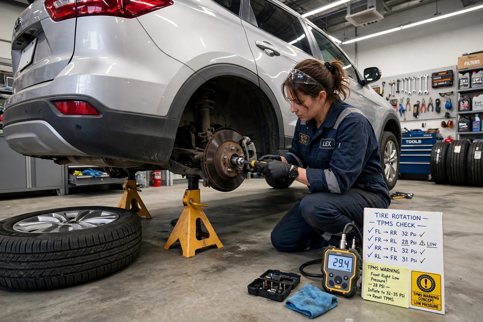 How to Rotate Your Tires at Home (and What Your TPMS Light Is Really Telling You)